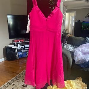 Beautiful semi formal dress for evening wear in fushia color